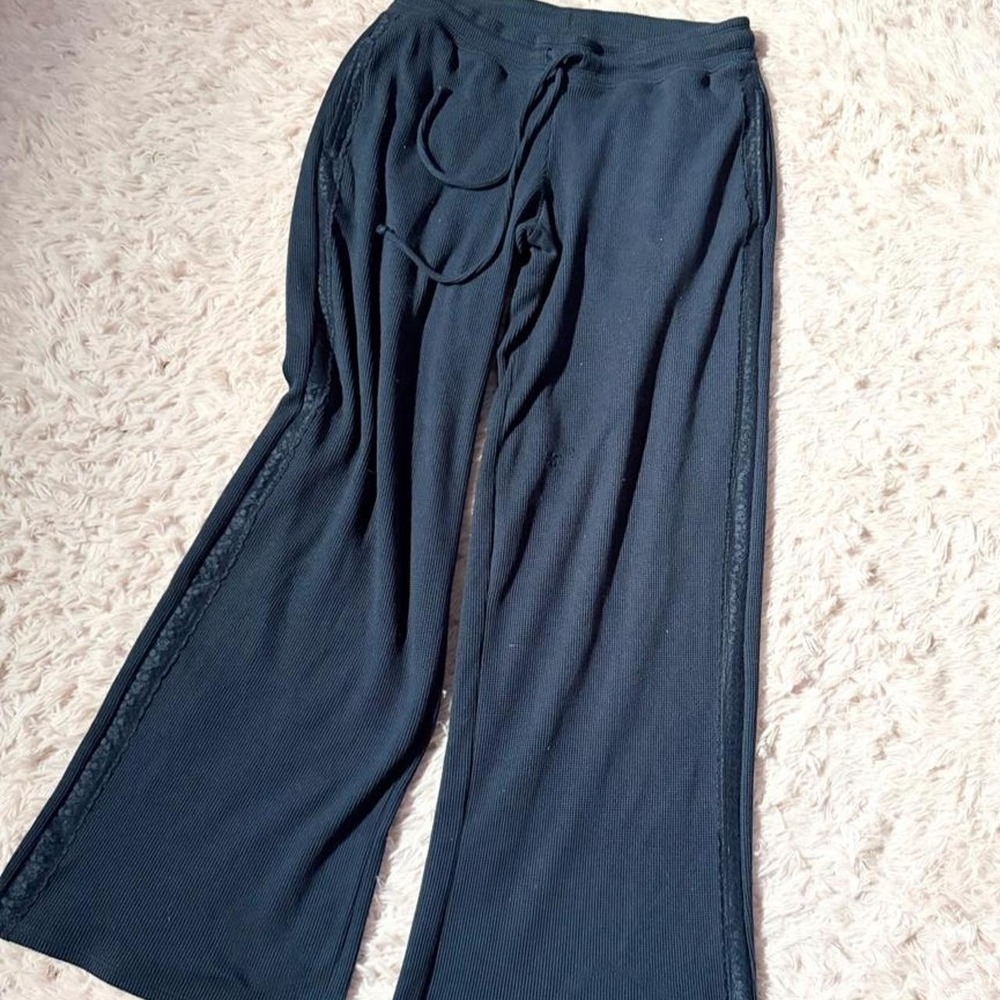 Gilly Hicks Soft Cozy Waffle Knit Lounge Pants Womens S Quiet Luxury Preppy